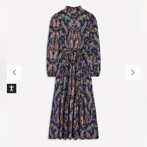 Willow Tiered Jersey Dress French Navy Enchanting Peacock maxi dress NWT - Picture 1 of 10